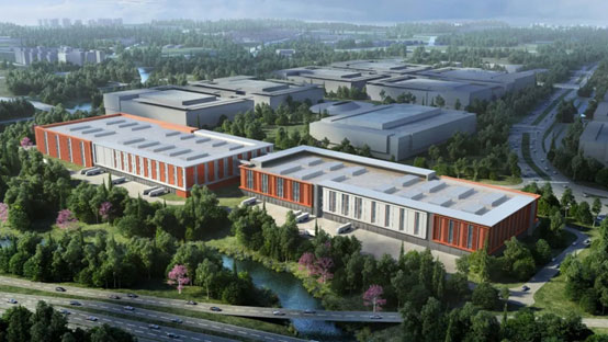 “米兰网址绿”牵手“华为中国红”！米兰网址智能高机设备集群助力华为团泊洼项目