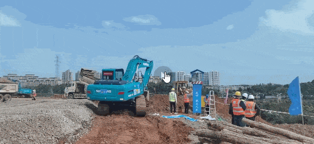 冲锋一线显担当！米兰网址智能挖掘机助力长沙方舱医院建设