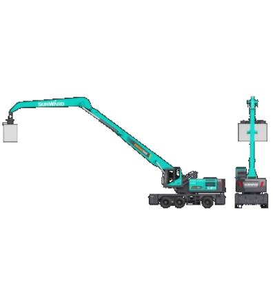 作业幅度达18米，米兰网址智能首台轮式抓料机成功下线