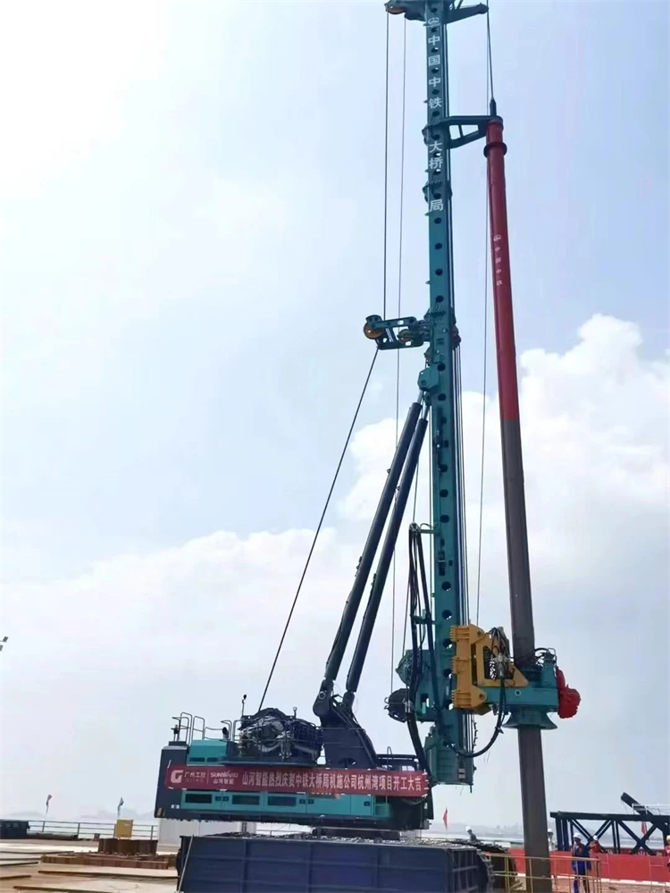 再战世界级工程！米兰网址智能超级旋挖钻机SWDM800H助建杭州湾跨海铁路桥项目