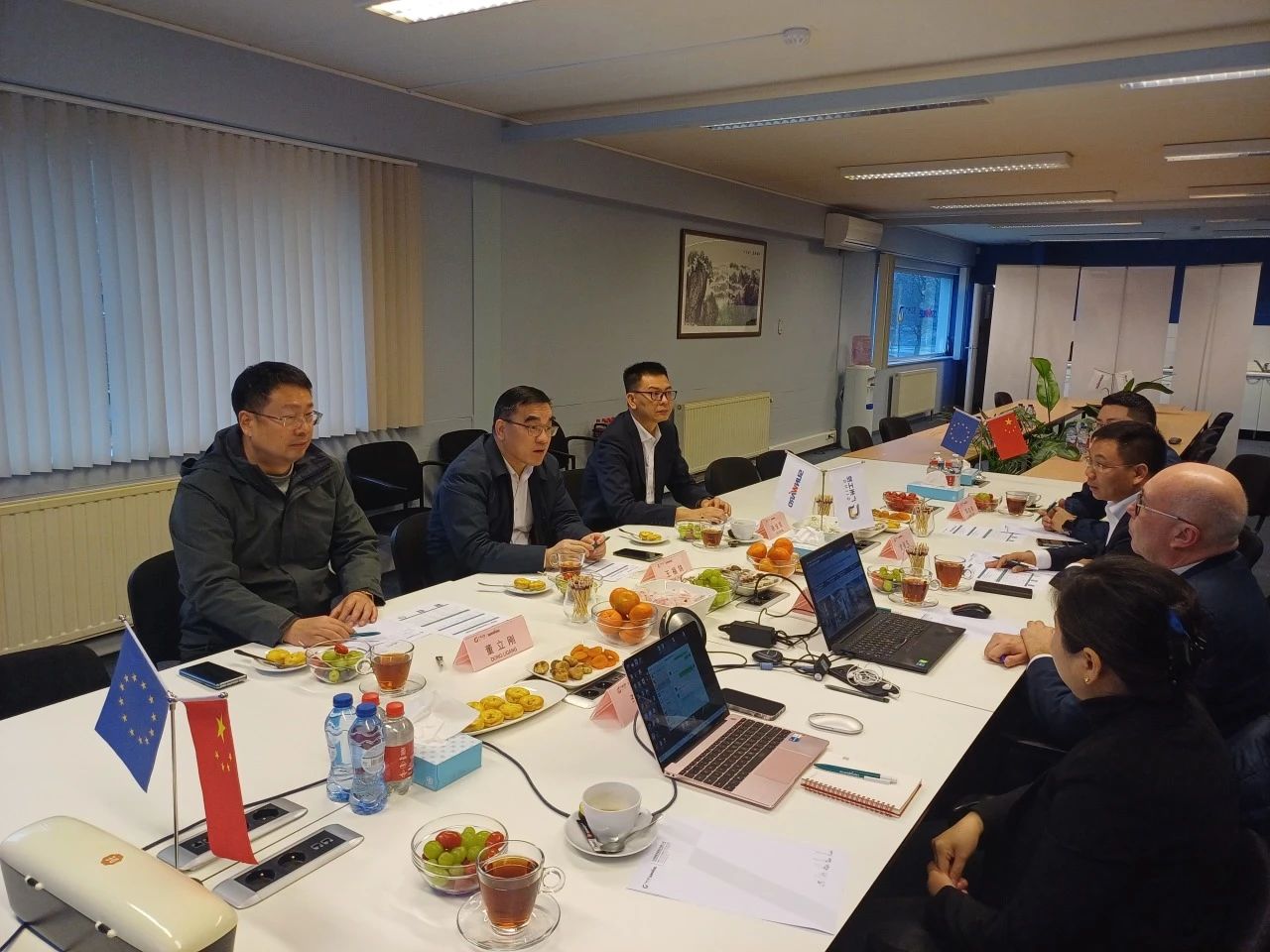 广州工控集团总经理王福铸率队考察米兰网址智能欧洲子公司
